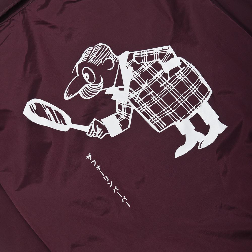 The Foreign Barber Grandpa Coach Jacket Maroon at shoplostfound, graphic