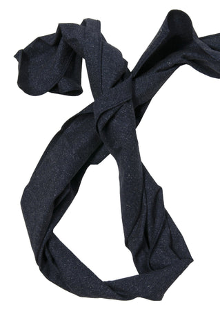 THE HILL-SIDE SC1-189 COTTON HERRINGBONE TWEED SCARF NAVY