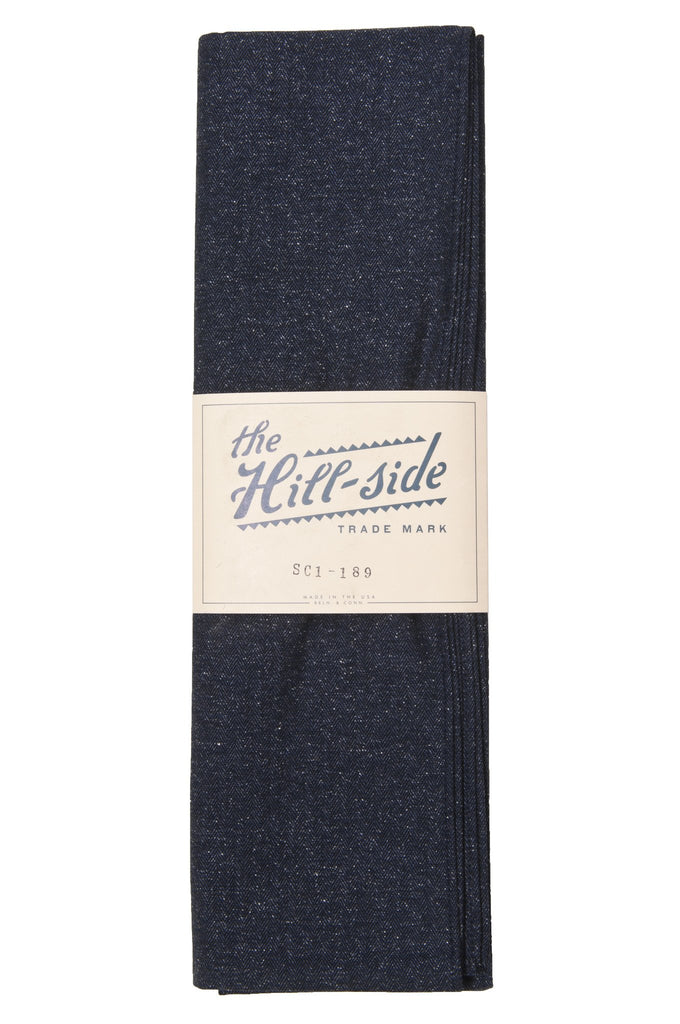 THE HILL-SIDE SC1-189 COTTON HERRINGBONE TWEED SCARF NAVY