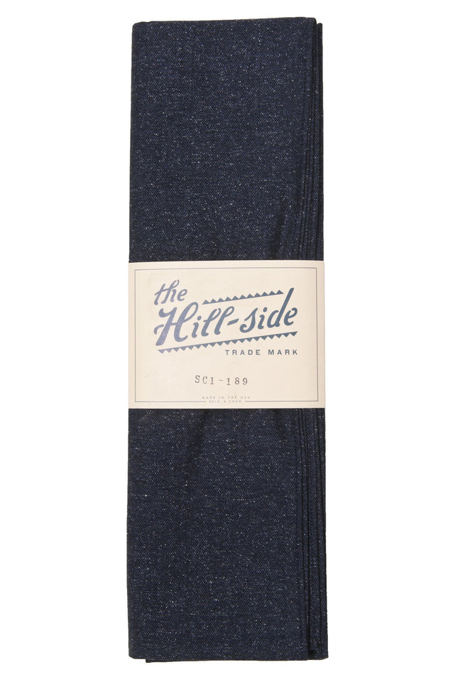 THE HILL-SIDE SC1-189 COTTON HERRINGBONE TWEED SCARF NAVY