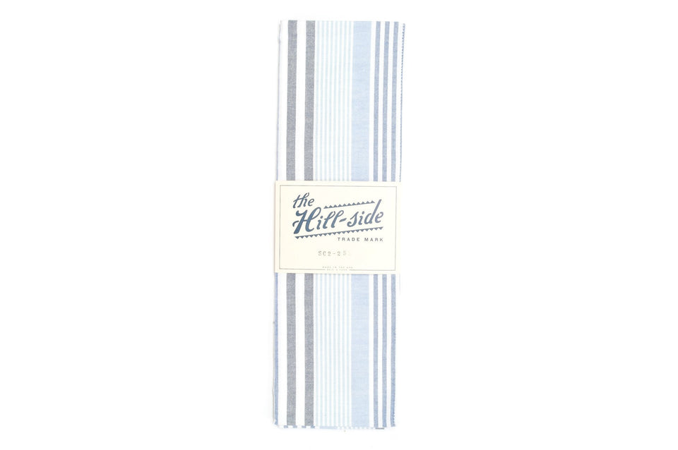 The Hill-side SC2-252 Multi Stripe Oxford, Turquoise, Blue, Navy Scarf