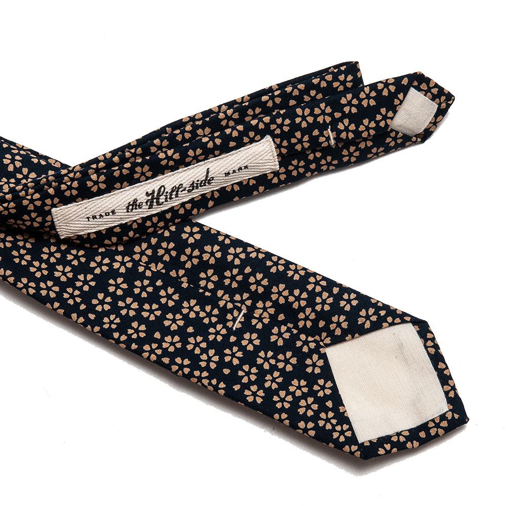 The Hill-Side Plum Blossom Print Tie Navy at shoplostfound, detail