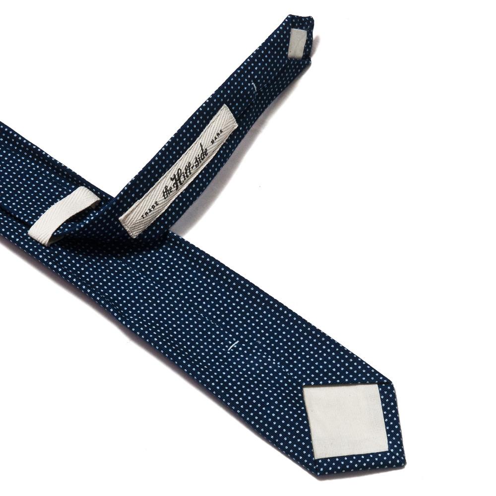 The Hill-side PT1-271 - Standard Pointed Tie Indigo Wabash Polka Dot at shoplostfound, detail