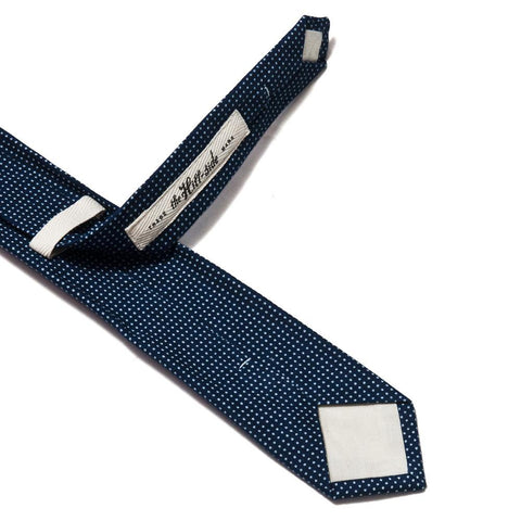 The Hill-side PT1-271 - Standard Pointed Tie Indigo Wabash Polka Dot at shoplostfound, front