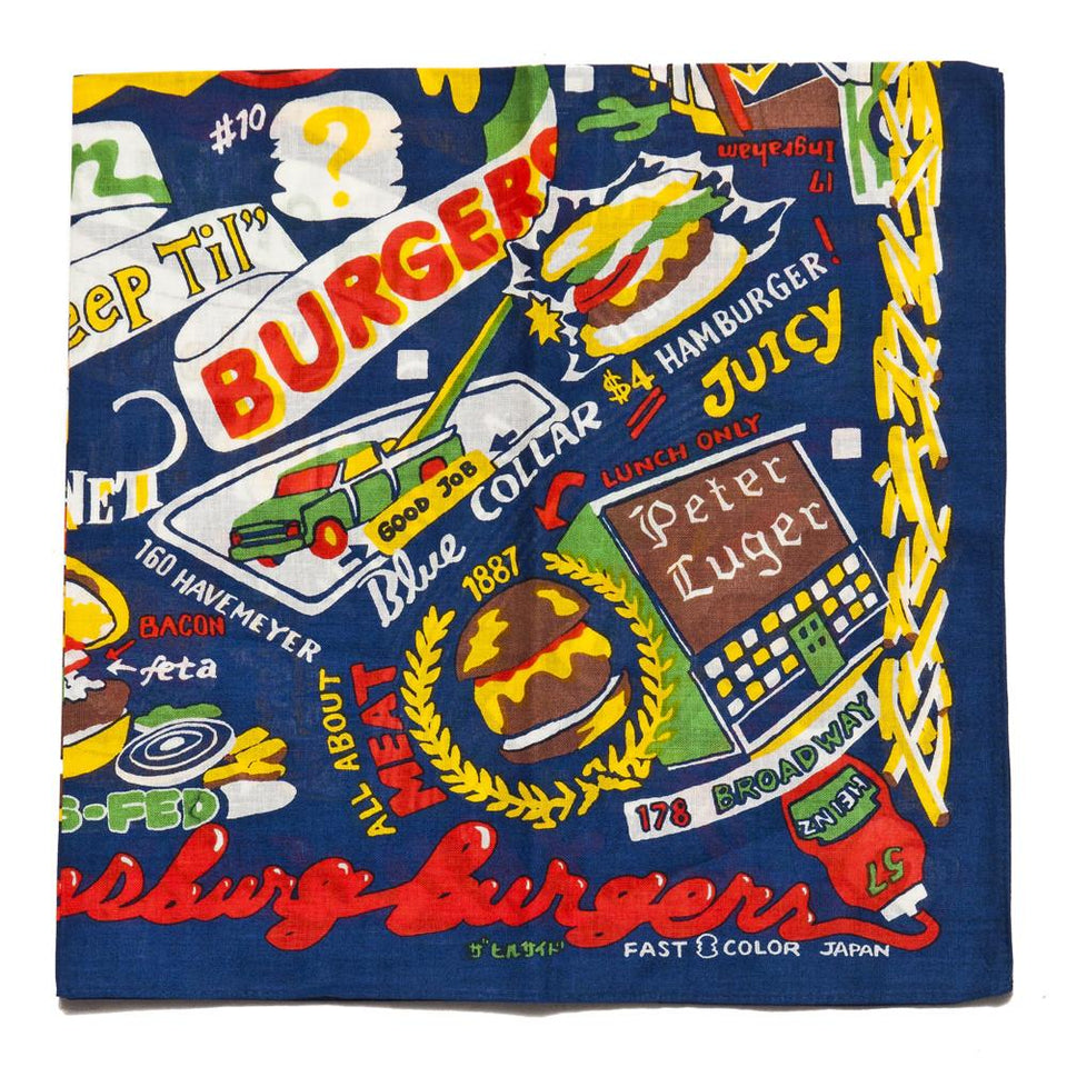 The Hill-Side SB6-03 "No Sleep Til" Brooklyn Burgers Souvenir Bandana Blue at shoplostfound, front