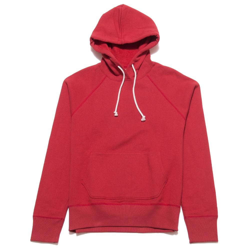 The Real McCoy’s 10oz Hooded Sweat Red MC15011 at shoplostfound, front