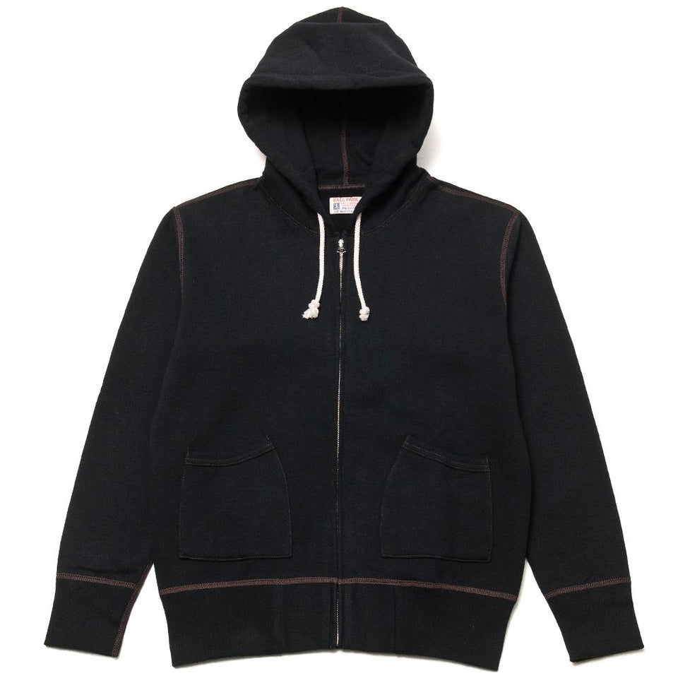 The Real McCoy’s 12oz Full Zip Parka Black at shoplostfound, front