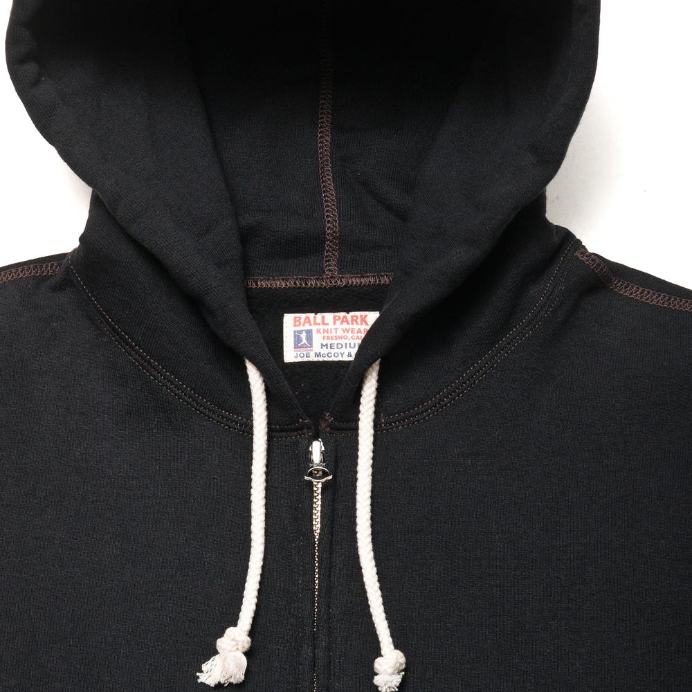 The Real McCoy’s 12oz Full Zip Parka Black at shoplostfound, neck