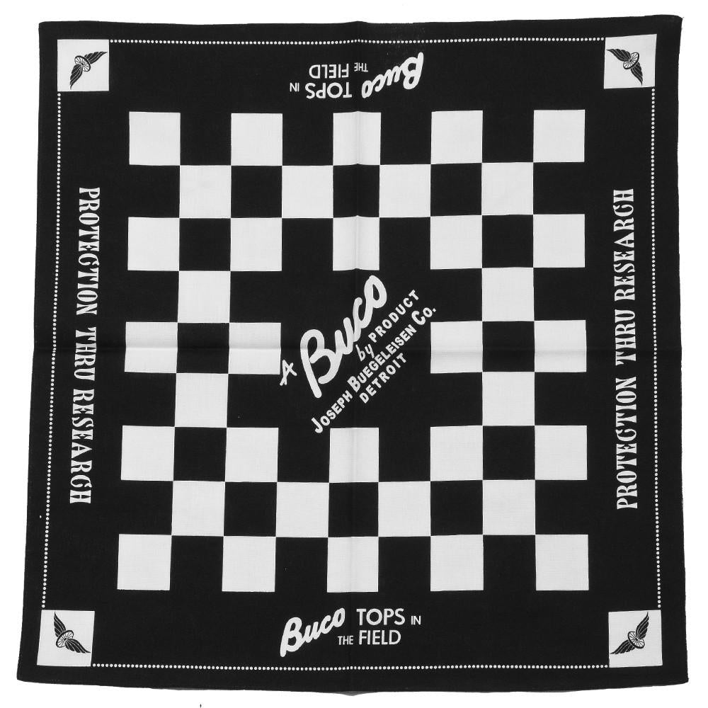 The Real McCoy’s Buco BA12004 Checker Bandana Black/White