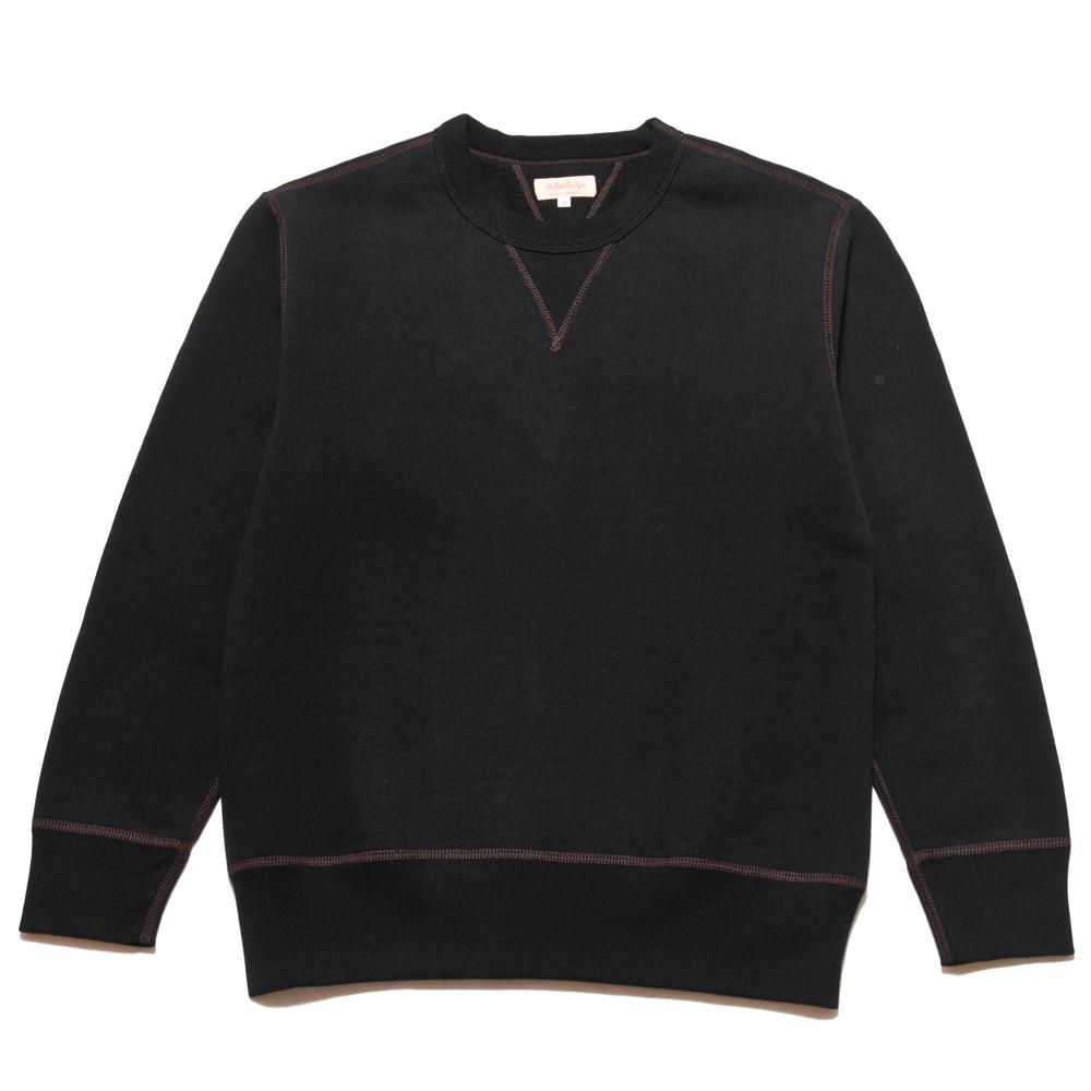 The Real McCoy’s Loopwheel Crewneck Sweatshirt Black at shoplostfound, front