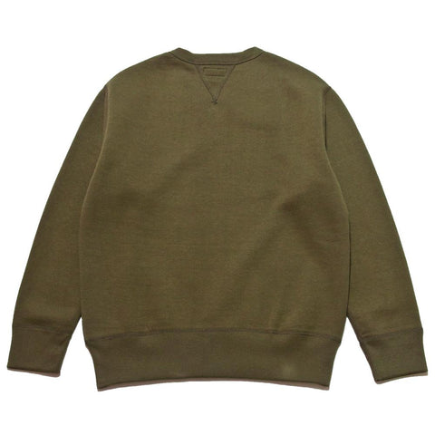 The Real McCoy’s Loopwheel Crewneck Sweatshirt Olive at shoplostfound, front