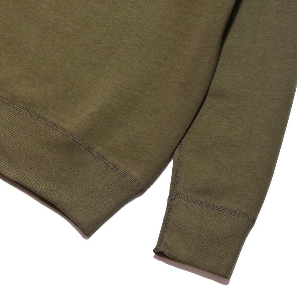 The Real McCoy’s Loopwheel Crewneck Sweatshirt Olive at shoplostfound, cuff