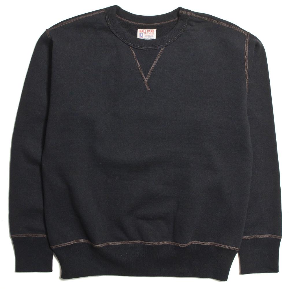 The Real McCoy’s Joe McCoy MC12125 Heavyweight Crewneck Sweatshirt Black at shoplostfound in Toronto, front