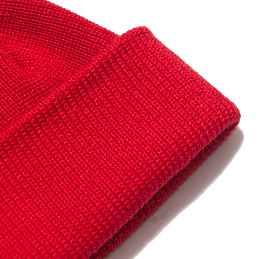 The Real McCoy’s Red Wool Watch Cap MA17107 at shoplostfound, detail