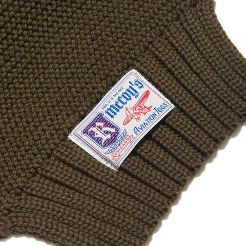 The Real McCoy’s Wool Knit Muffler Olive MA11101 at shoplostfound, top