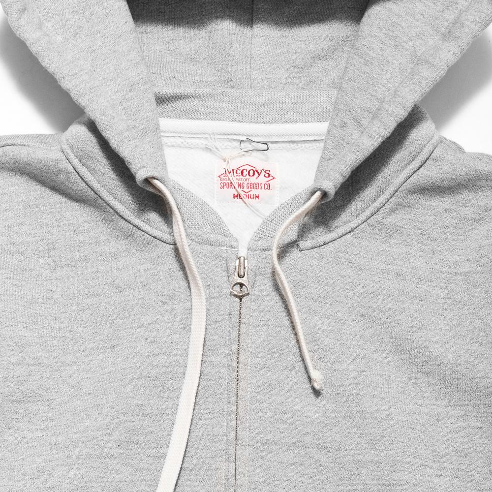 The Real McCoy's 10oz Sweat Parka Grey MC13022 at shoplostfound, neck
