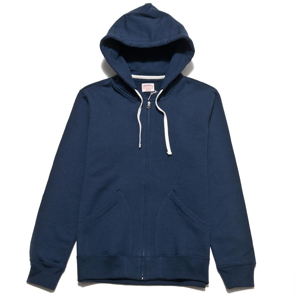 The Real McCoy's 10oz Sweat Parka Navy MC13022 at shoplostfound, front