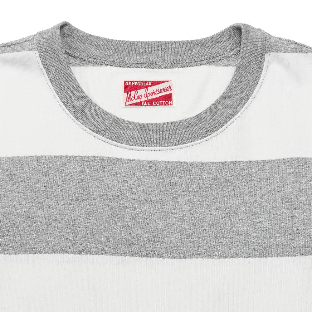 The Real McCoy's 1950's Striped Tee Grey at shoplostfound, neck