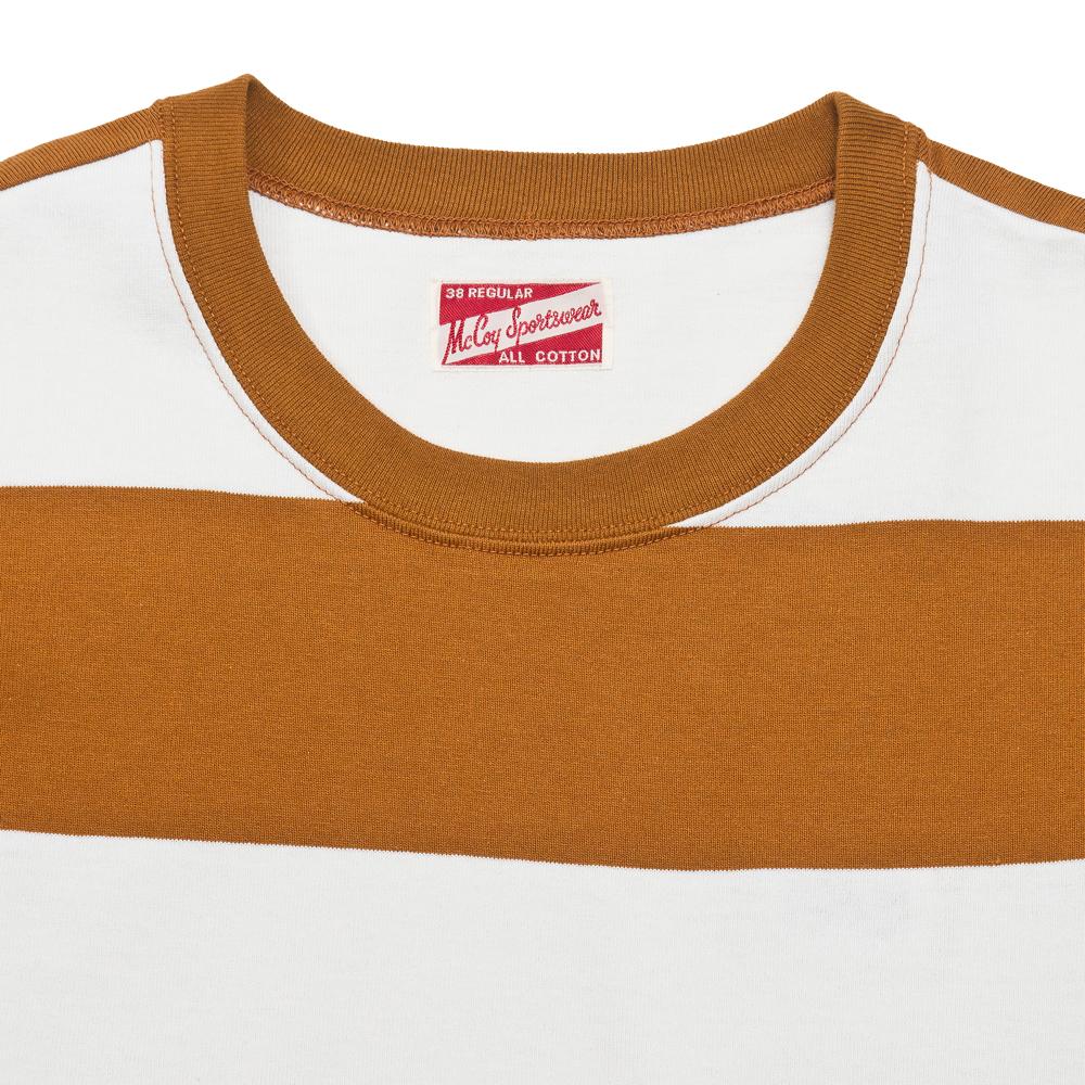 The Real McCoy's 1950's Striped Tee Mustard at shoplostfound, neck
