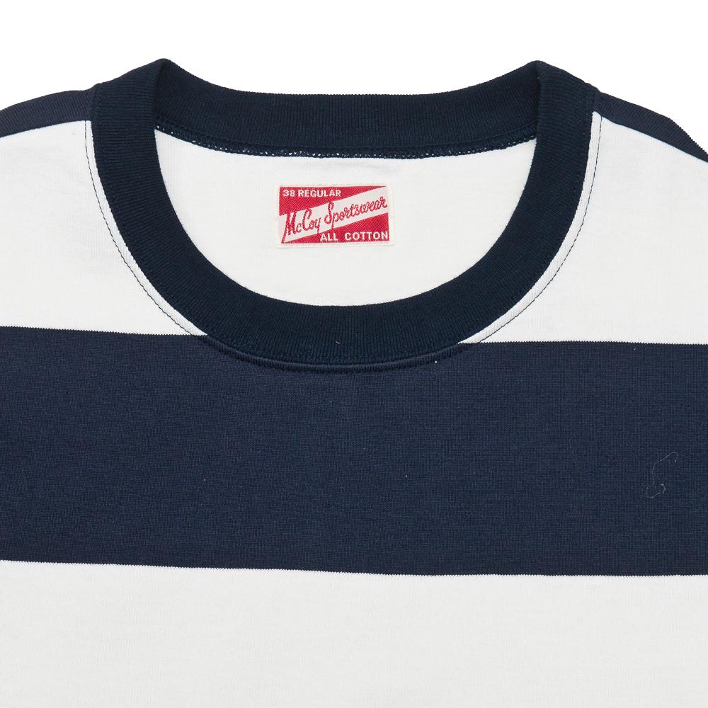 The Real McCoy's 1950's Striped Tee Navy at shoplostfound, neck