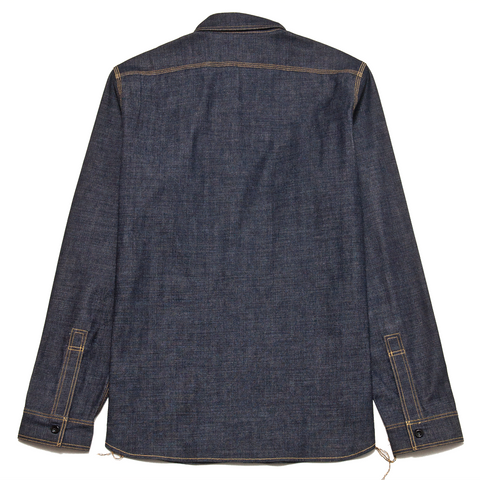 The Real McCoy's 8HU Denim Serviceman Shirt Raw at shoplostfound, front