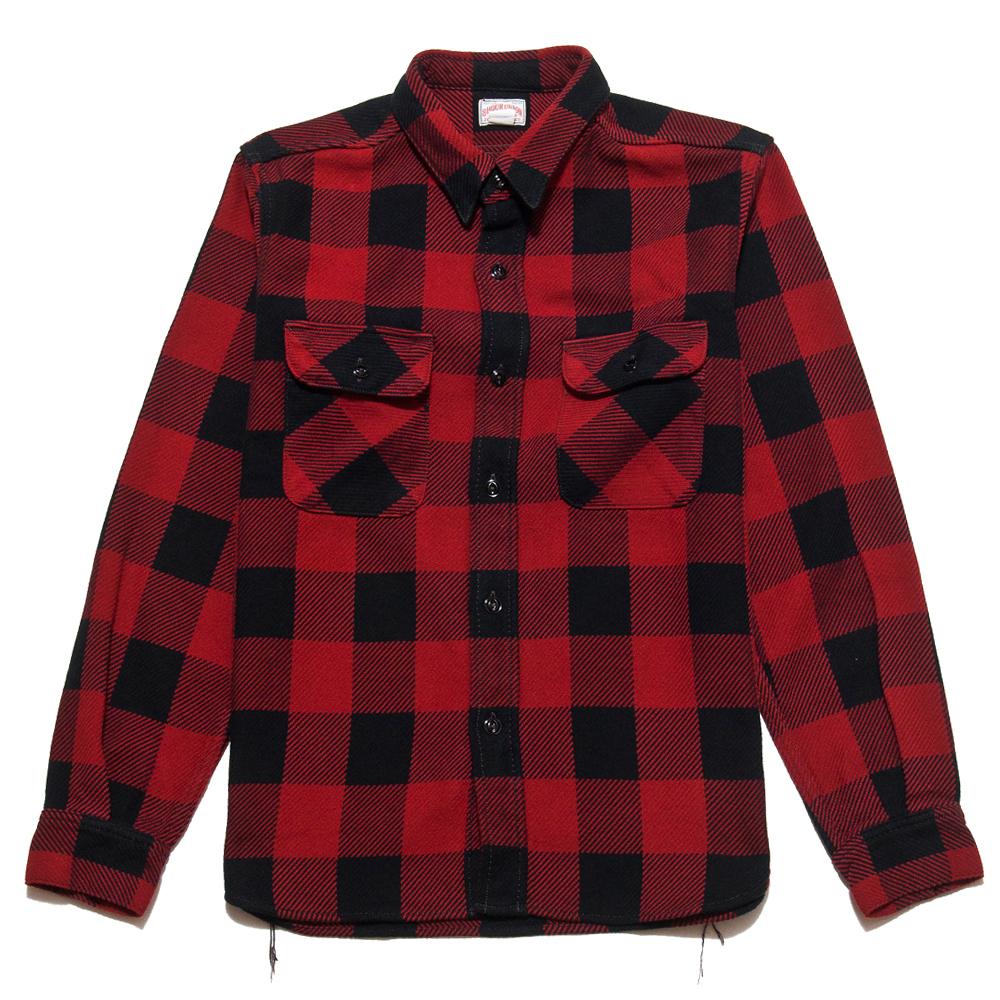 The Real McCoy's 8HU Flannel Shirt Red MS17105 at shoplostfound, front