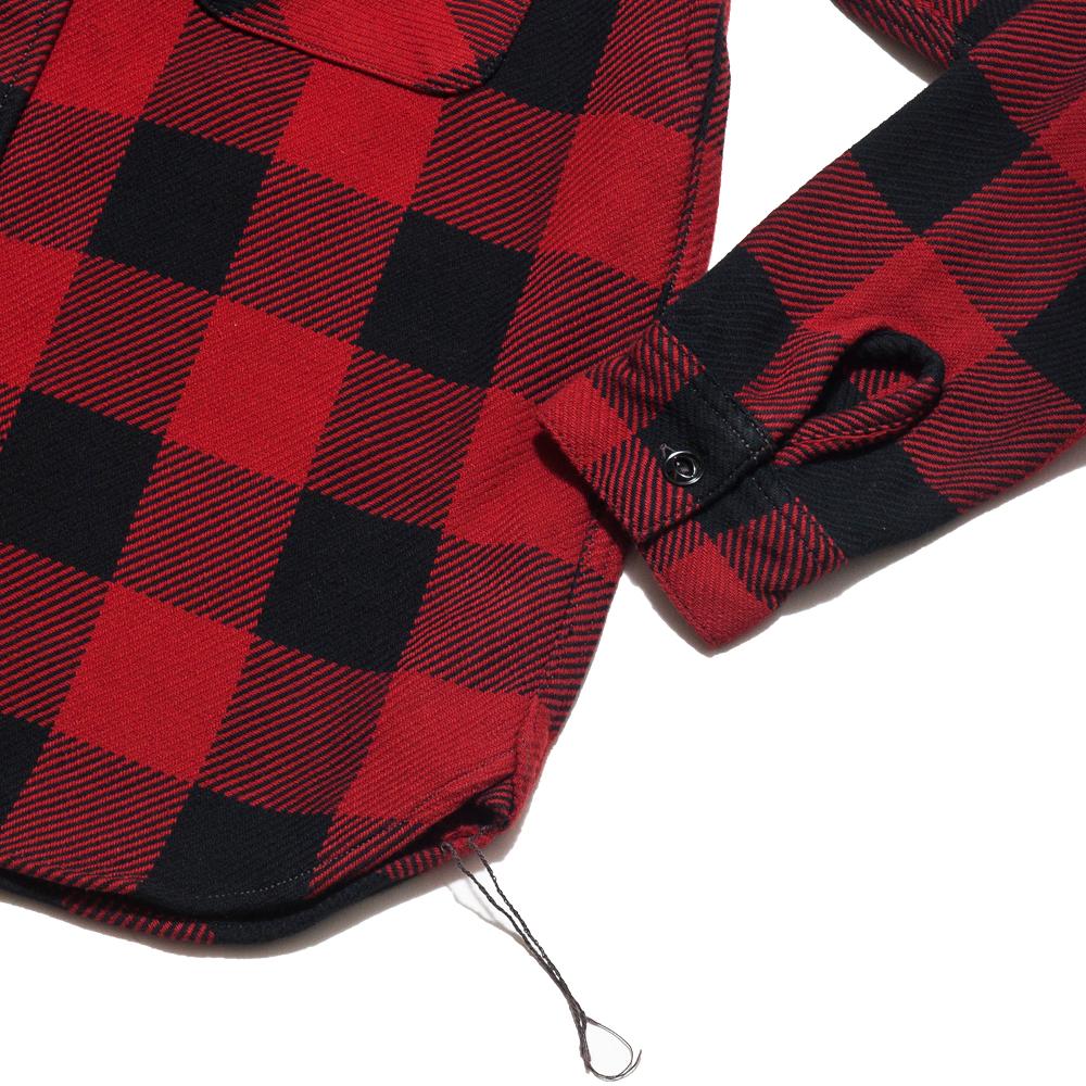 The Real McCoy's 8HU Flannel Shirt Red MS17105 at shoplostfound, cuff