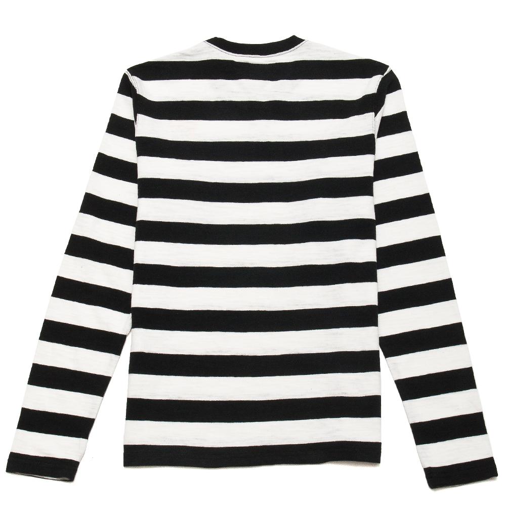 The Real McCoy's Buco Striped Long Sleeve Tee White/Black at shoplostfound, back