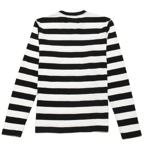 The Real McCoy's Buco Striped Long Sleeve Tee White/Black at shoplostfound, front