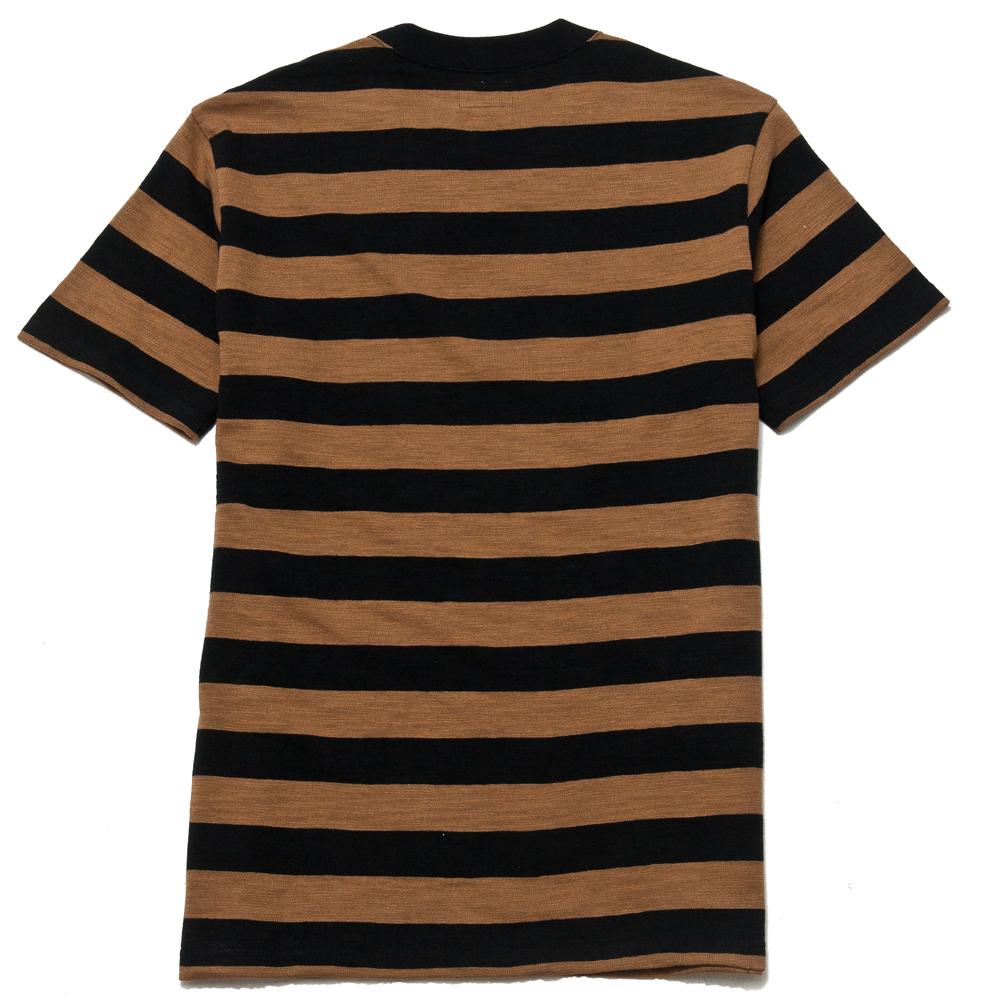 The Real McCoy's Buco Striped Tee Brown/Black at shoplostfound, back