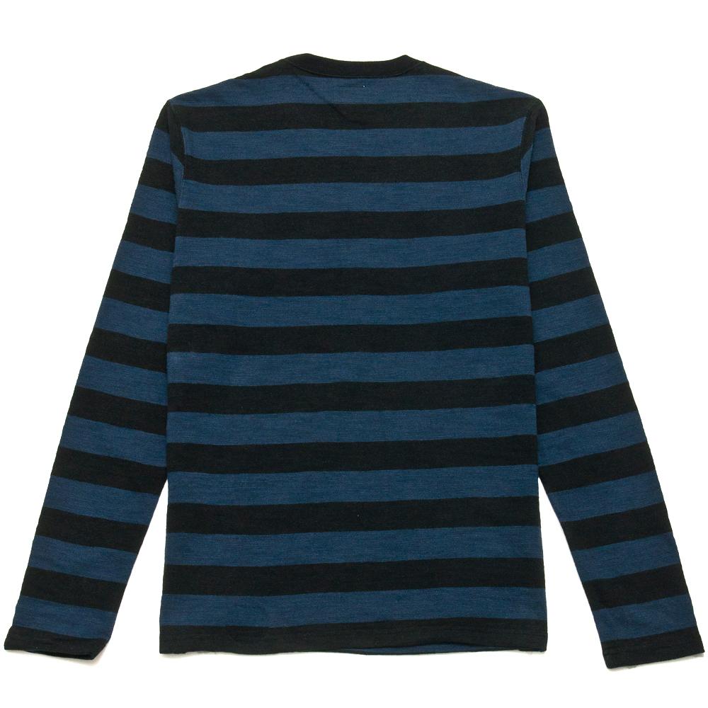 The Real McCoy's Buco Striped Long Sleeve Tee Navy/Black at shoplostfound, back