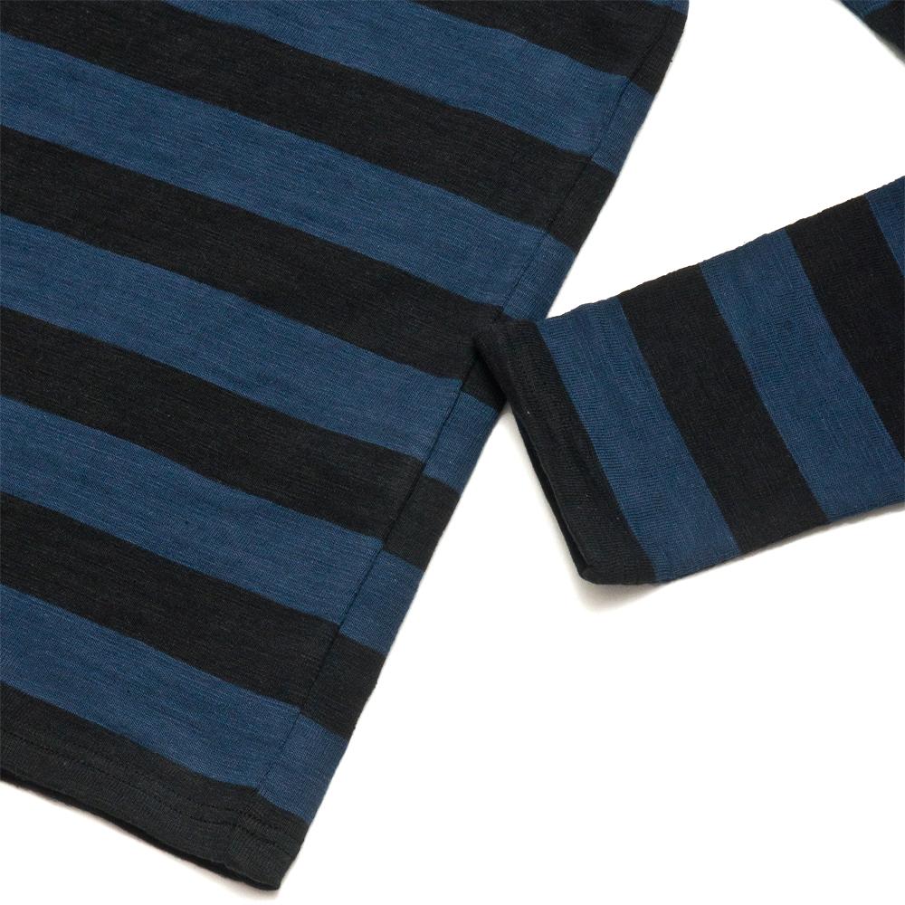 The Real McCoy's Buco Striped Long Sleeve Tee Navy/Black at shoplostfound, detail