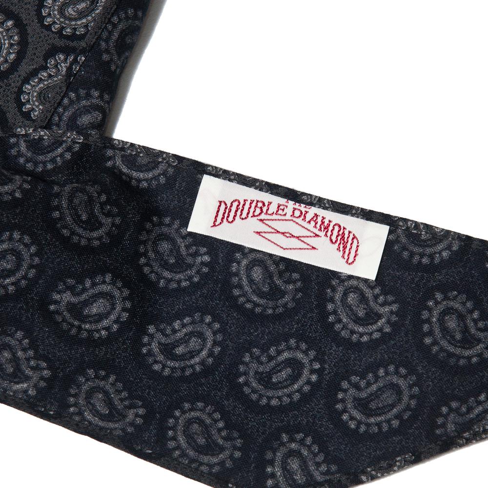 The Real McCoy's Double Diamond Cotton Paisley Scarf Black MA18014 at shoplostfound, tag
