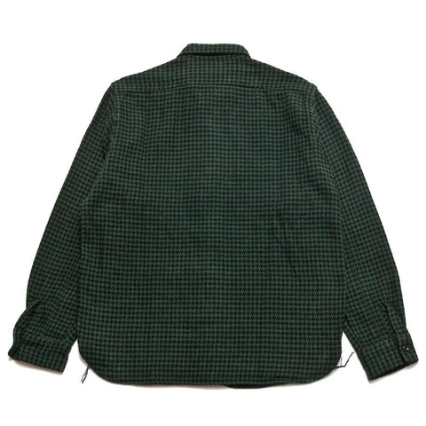 The Real McCoy's Houndstooth Shirt Green/Black at shoplostfound, front