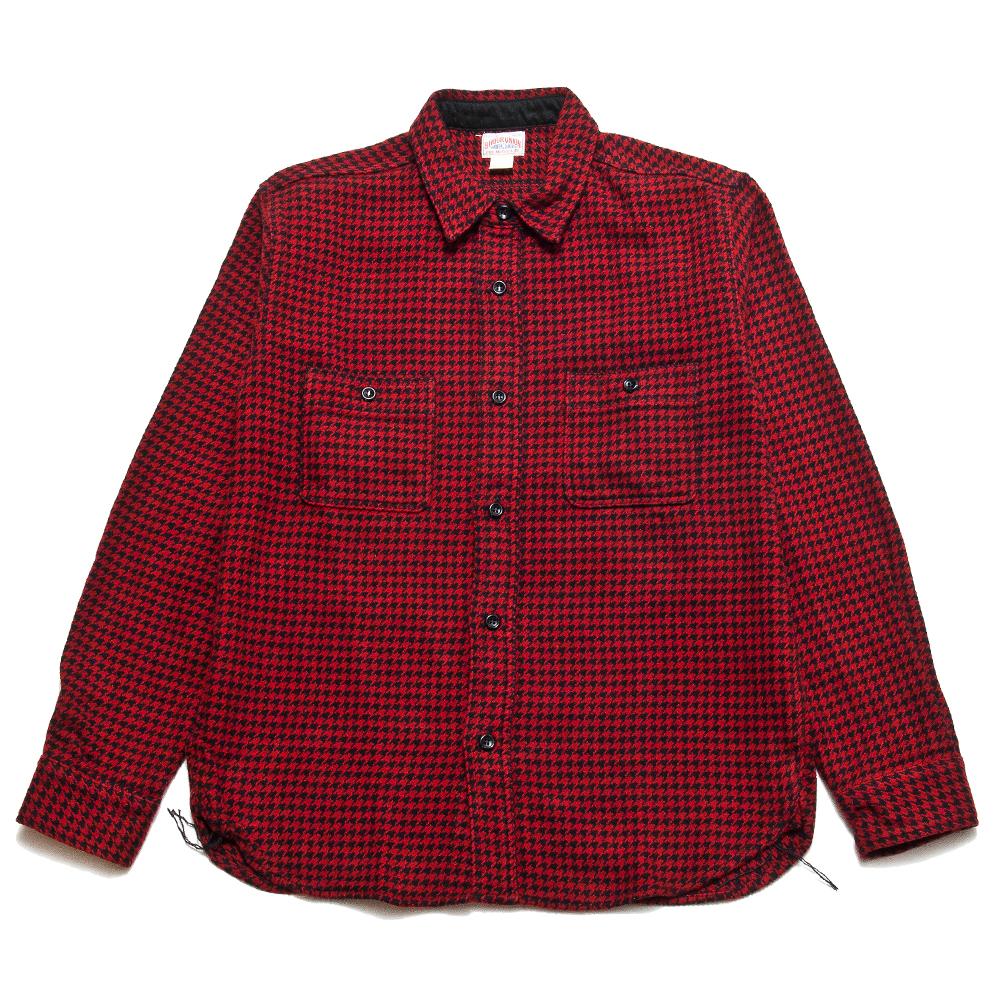 The Real McCoy's Houndstooth Shirt Red/Black at shoplostfound, front