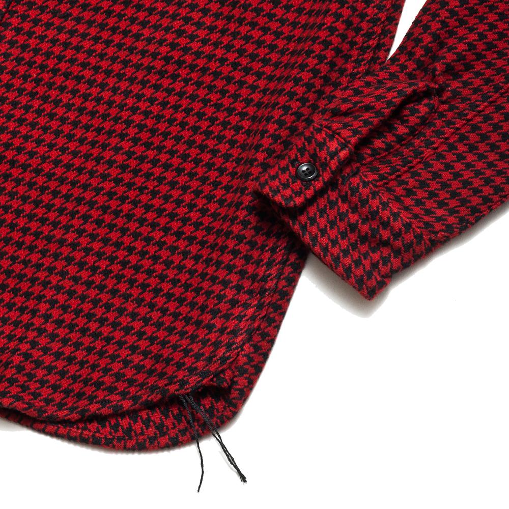 The Real McCoy's Houndstooth Shirt Red/Black at shoplostfound, cuff