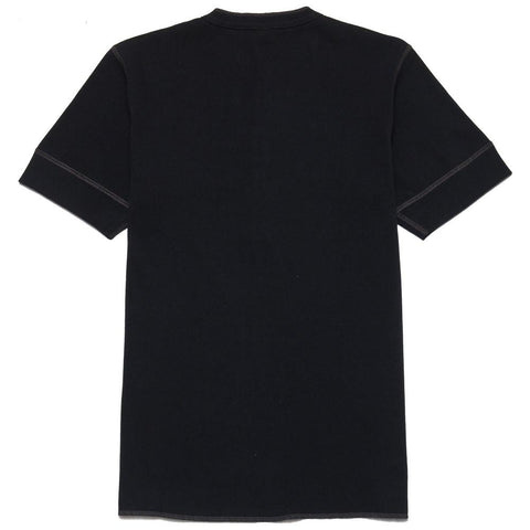 The Real McCoy's Joe McCoy MC13030 Short Sleeve Union Henley Shirt Black at shoplostfound, front