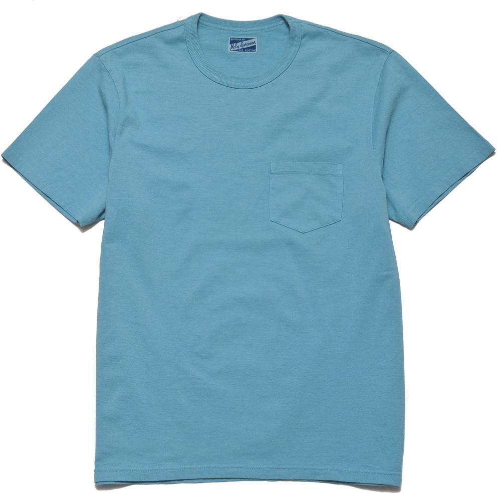The Real McCoy's Joe McCoy Overdyed Sportswear Pocket Tee Saxe at shoplostfound, front