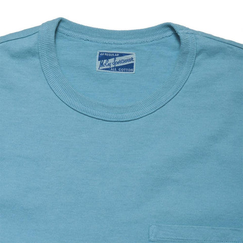 The Real McCoy's Joe McCoy Overdyed Sportswear Pocket Tee Saxe at shoplostfound, front