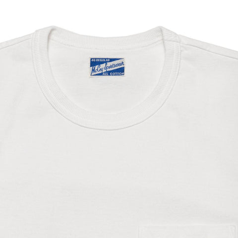 The Real McCoy's Joe McCoy Overdyed Sportswear Pocket Tee White at shoplostfound, front