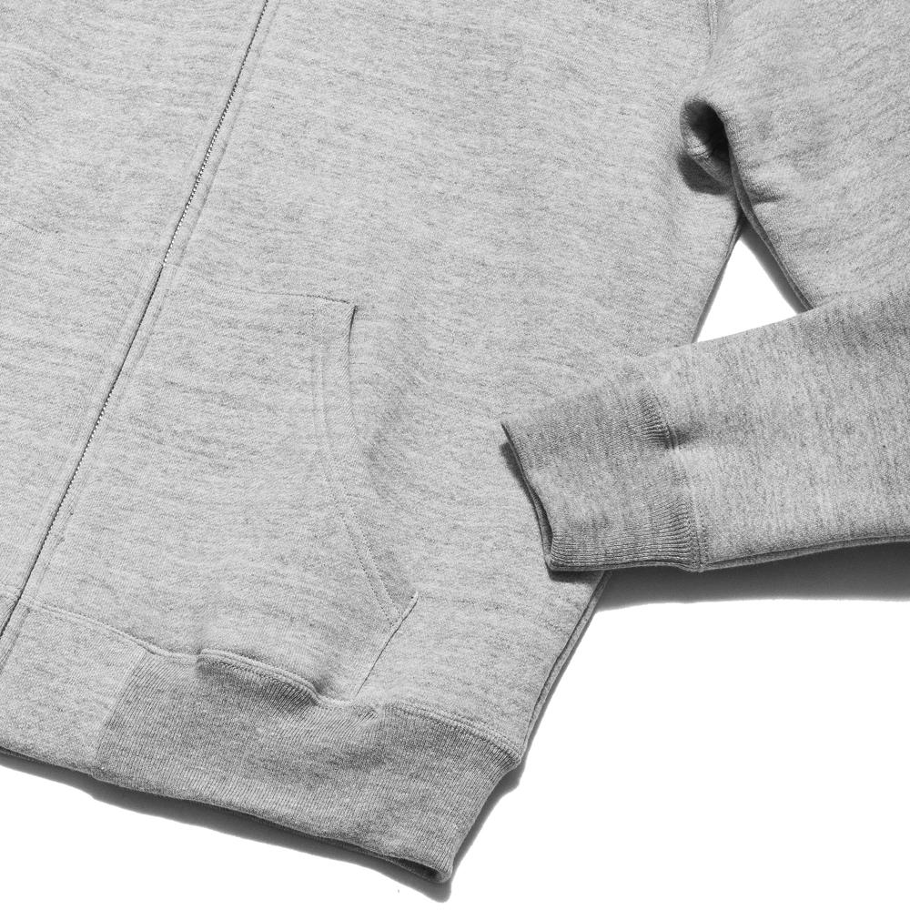 The Real McCoy's Loop Wheel Full Zip Grey MC17119 at shoplostfound, cuff