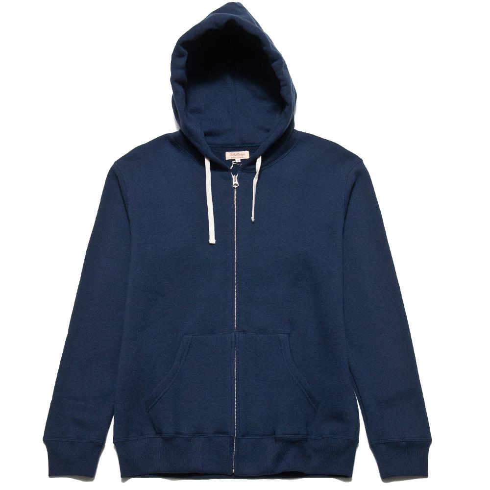 The Real McCoy's Loop Wheel Full Zip Navy MC17119 at shoplostfound, front