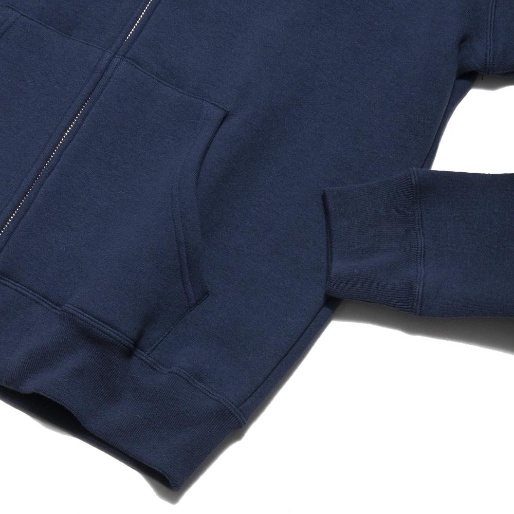 The Real McCoy's Loop Wheel Full Zip Navy MC17119 at shoplostfound, cuff
