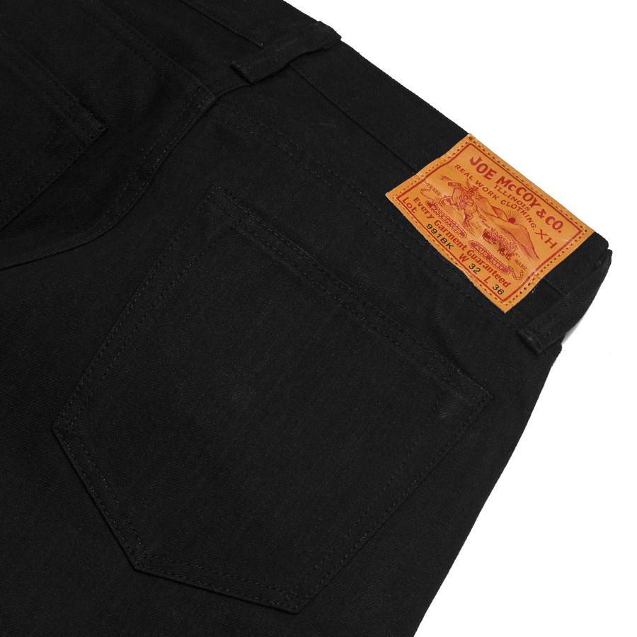 The Real McCoy's Joe McCoy Lot.991BK Black Denim at shoplostfound in Toronto, leather patch