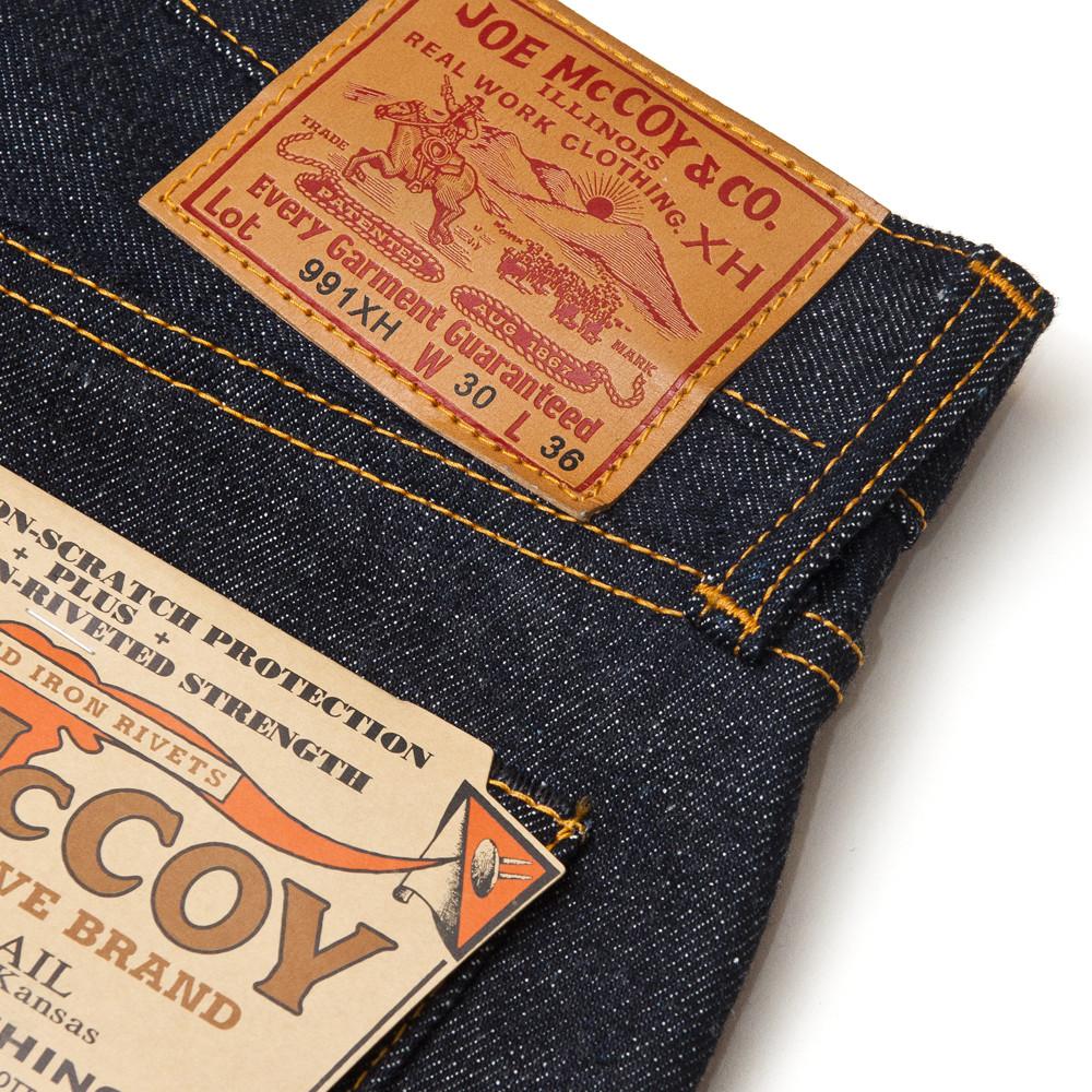 The Real McCoy's Joe McCoy Lot.991XH Indigo Denim at shoplostfound in Toronto, leather patch