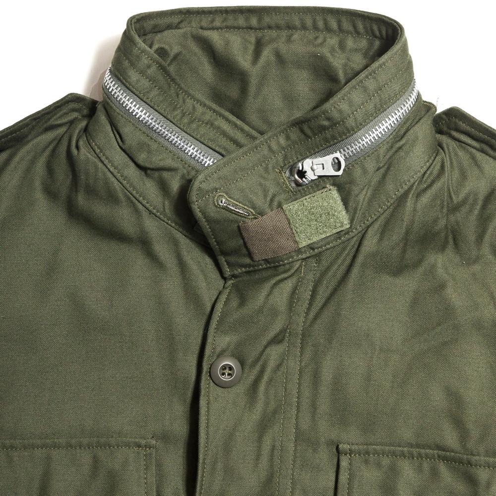 The Real McCoy’s M-65 2nd Model OG107 Jacket Olive Green at shoplostfound in Toronto, collar