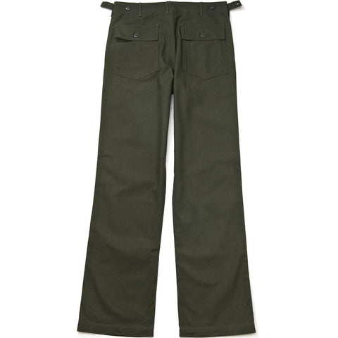 The Real McCoy's Military Sateen Trousers OG107 Olive Green at shoplostfound in Toronto, front