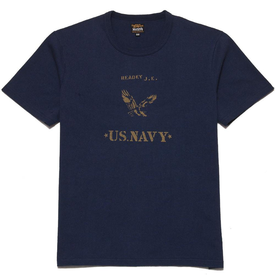 The Real McCoy's MC17012 Eagle Stencil T-Shirt Navy