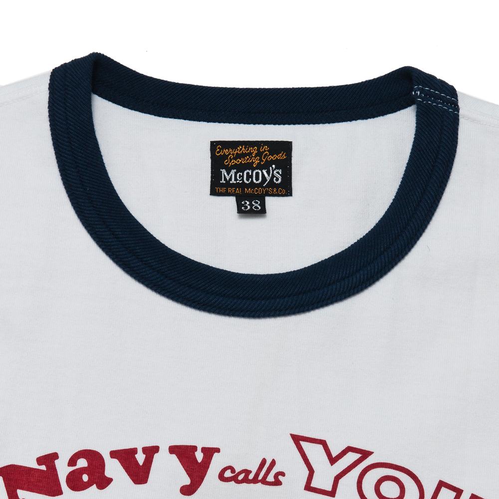 The Real McCoy's Military Tee Navy Calls You MC18006 at shoplostfound, neck