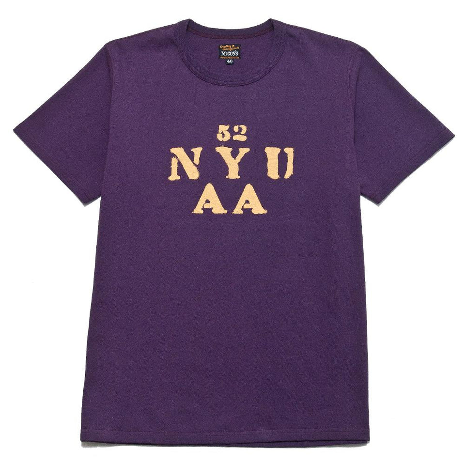 The Real McCoy's Military Tee NYU AA Purple at shoplostfound, front